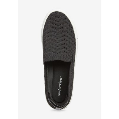 Женские кроссовки Comfortview The Alena Slip On Sneaker - 9 M, Black (Wide Widths Available) — фото 5