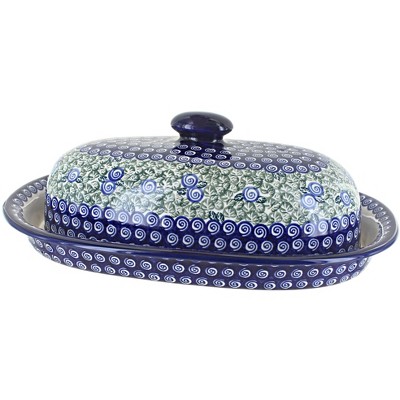 Blue Rose Polish Pottery Seaside Swirl Bread Container : Target