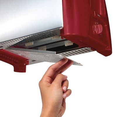 Red Stainless Steel 2-Slice Toaster with Wide Slots