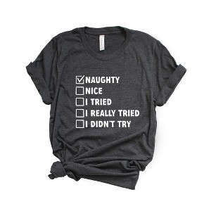 Simply Sage Market Women's Naughty Nice List Short Sleeve Graphic Tee - 1 of 4