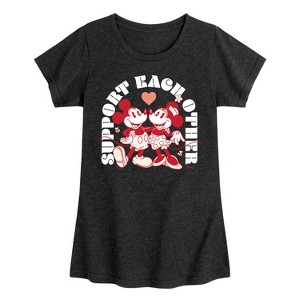 Girls' - Disney - Support Each Other Fitted Short Sleeve Graphic T-Shirt - 1 of 4