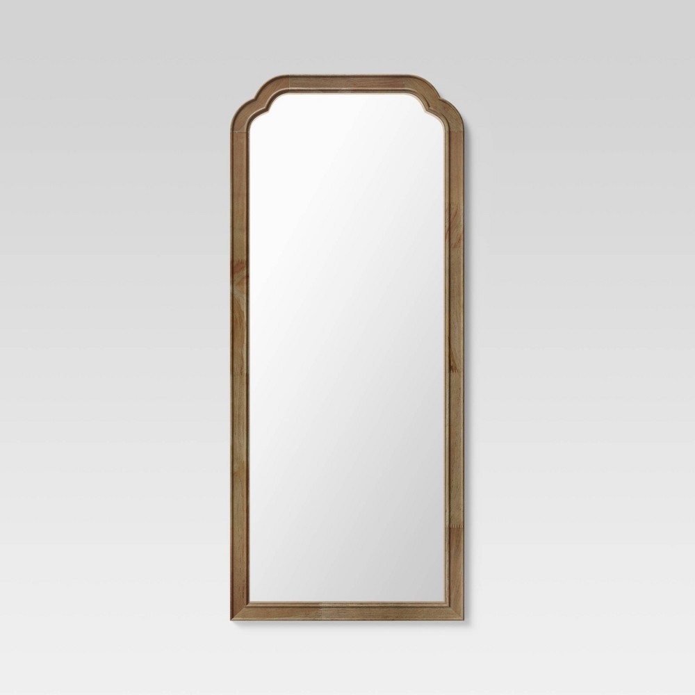 Photos - Wall Mirror 30" x 70" Oversize Leaner French Country Wood Mirror Natural - Threshold™