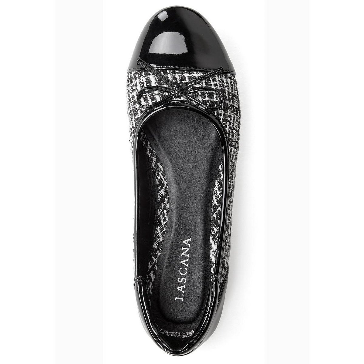 Обувь Lascana Women's Tweed Ballet Flats - LASCANA - Black Plaid 8 — фото 3