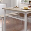 3-Piece Dining Table Set for 4, Farmhouse Kitchen Table Set with 2 Benches,Storage Rack and MDF Board Dining Room Table Set,for Restaurant White Oak - 2 of 4