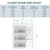 SMARTSTANDARD 78.58 in. Height Tempered 3-Lite Frosted Glass White Wardrobe Sliding Closet Door with Hardware Kit - 4 of 4