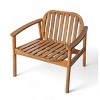 Outdoor Club Chairs Set of 2, Slatted Back Armchairs with Cushion, Natural Acacia and Eucalyptus Frame for Patio, Garden Lounge-The Pop Home - 4 of 4