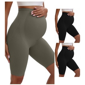 INSPIRE CHIC 3 Packs Women's Maternity High Waist Soft Belly Support Butt Lifters Thigh Slimmers - 1 of 4