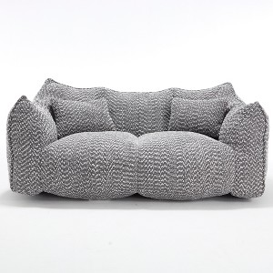 Cesicia 73.2 in-W x 38.6 in-D x 30.7 in-H Beige Chenille Bean Bag Sofa Chair for 2 People - 1 of 4