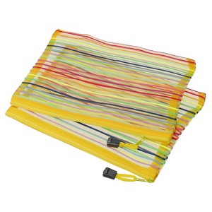Unique Bargains Mesh Document Pencil Home Office Storage Zipper Pouches 6 Pcs - 1 of 3