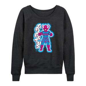 Women's - Marvel - Fantastic Four Galactus Lightweight French Terry Wide Neck Long Sleeve Shirt - 1 of 4