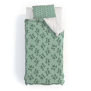 Deny Designs Twin/ Twin Extra Long Little Arrow Design Co mistletoe mint Duvet Cover and Pillow Sham Green - 1 of 4