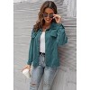 Womens Jackets Corduroy Shirt Jacket Notch Lapel Long Sleeve Relaxed Fit Casual Coat - 3 of 4