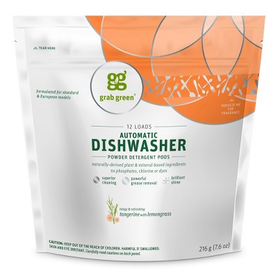 Grab Green Classic Automatic Dishwashing Detergent Pods, Tangerine with Lemongrass Scent