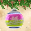 Christopher Radko 4.25 In Snowman Ski Flocked Ball Shiny Brite Vintage Inspired Tree Ornaments - 4 of 4