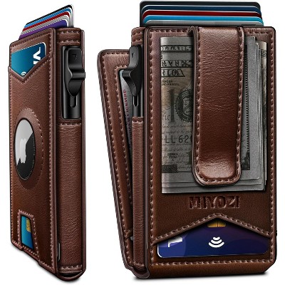 Paaaawaters Airtag Wallet for Men,with Money Clip Gift Boxed,Slim Front Pocket Wallet RFID Blocking Metal Case