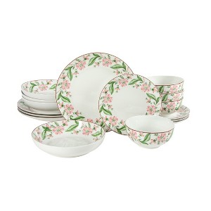 Martha Stewart Plates and Bowls Set, 16 Piece Dinnerware Set for 4