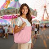 Dalix 20" Solid Color Cotton Canvas Shopping Tote Bag - 2 of 4