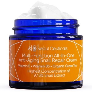 Seoul Ceuticals Korean Skin Care Snail Repair Cream - Korean Moisturizer Night Cream 97.5% Snail Mucin Extract - All In One Recovery Power, 2oz - 1 of 4