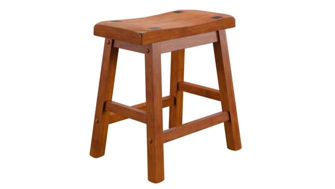 Set of 2 Danteh 18&#34; Saddle Seat Backless Stools  Oak/Brown - Inspire Q, 2 of 10, play video