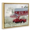 Stupell Industries Red Truck Floral Country Meadow Black Framed Floater Canvas Wall Art - 3 of 4