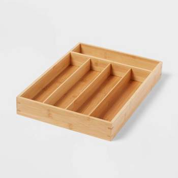 Bamboo 5 Compartment Flatware Drawer Organizer Brown - Brightroom™