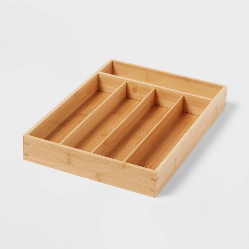 Bamboo 5 Compartment Flatware Drawer Organizer Brown - Brightroom™ - image 1 of 3