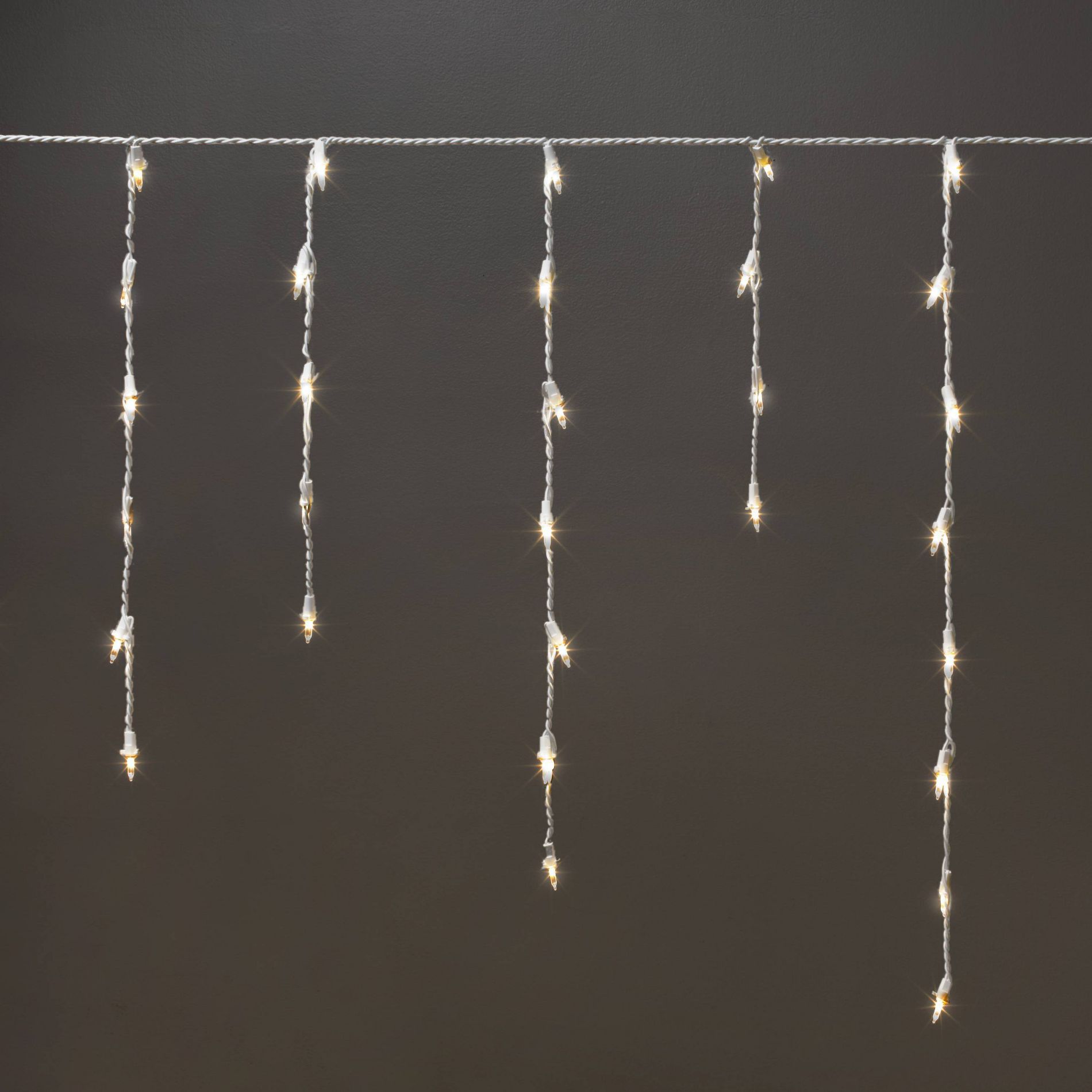 175ct LED Christmas Icicle Lights Spool Warm White LED's with White Wire - Wondershop™