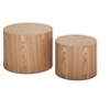 Set of 2 Retro Nesting Coffee Table Set with Solid Wood Veneer Design, Modern Round End Table for Living Room, Bedroom - ModernLuxe - 4 of 4