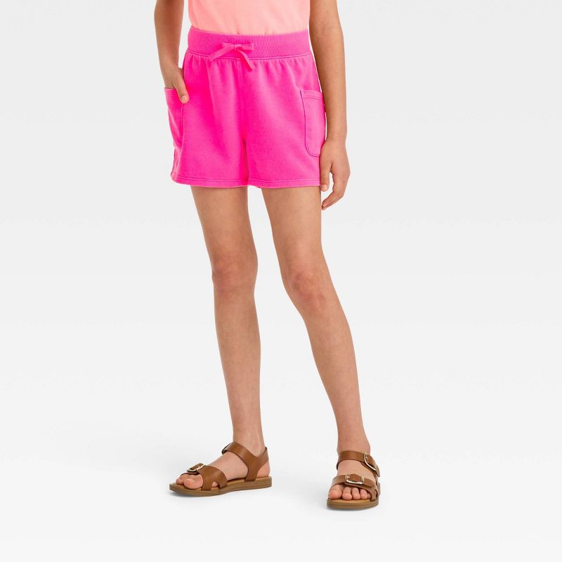 Girls&#39; French Terry Patch Pocket Shorts - Cat &#38; Jack&#8482;, 1 of 4