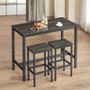 Bar Table Set, Bar Table with 2 Bar Stools, Dining table set, Kitchen Counter with Bar Chairs, Industrial for Kitchen, Living Room, Party Room - 2 of 4