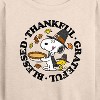 Women's - Peanuts - Thankful Grateful Blessed Lightweight French Terry Wide Neck Long Sleeve Shirt - 2 of 4