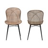 bali & pari Sabelle Japandi Greywashed Rattan and Metal Dining Chair Set - image 3 of 4