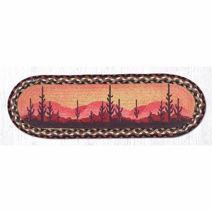 Earth Rugs Rustic Desert Sunset Oval Stair Tread – Southwestern & Farmhouse Decor 27"x8.25" - 1 of 3