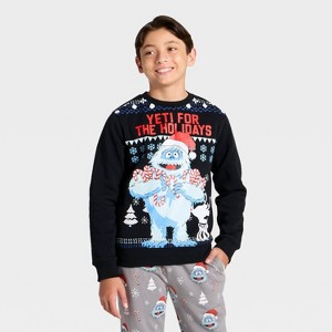 Boys' Bumble the Abominable Snowman Graphic Fleece Sweatshirt - Black - 1 of 3