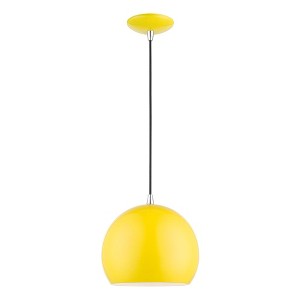 Livex Lighting Piedmont 1 - Light Pendant in  Shiny Yellow/Polished Chrome - 1 of 2