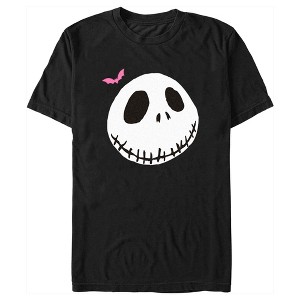 Men's The Nightmare Before Christmas Jack Face Pink Bat T-Shirt - 1 of 4