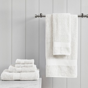 6Pcs 100% Organic Cotton Solid Color Bath Towel Set, Heavy Weight Ultra Soft and Absorbent Bath Towel - 1 of 4