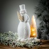 12.5"H Sullivans Christmas Snowman LED Bottlebrush Tree White Indoor Christmas Decor - 3 of 4