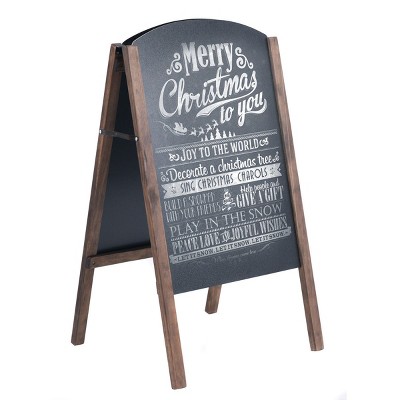 Costway 40'' Wood A-Frame Chalkboard Sign Menu Board Sidewalk Wedding Signage