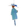 Italian Ornaments 7.0 Inch Beatrix In Turquoise Coat Ornament Italian Diva Shopping Ladies Tree Ornaments - 2 of 3