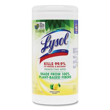 LYSOL Brand Disinfecting Wipes II Fresh Citrus, 1-Ply, 7 x 7.25, White, 70 Wipes/Canister, 6 Canisters/Carton