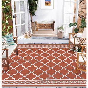 Reversible Rug, Waterproof Geometric Mat for Patio, Deck & Picnics - 1 of 4