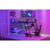 LOVMOR Full over Full Bunk Bed with Built-in Desk, Metal Bedframe w/ Light and 2 Drawers Literas w/ High Guardrail, for Home, Guest Room - 3 of 4