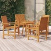 vidaXL Garden Dining Chair Set of 4 Natural wood Solid acacia wood - 2 of 4