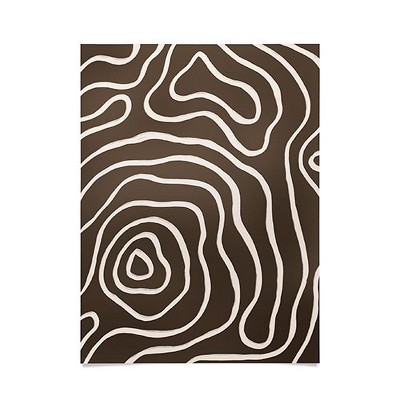 Alisa Galitsyna Brown Topographic Map Poster- 18" x 24" - Society6