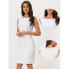 INSPIRE CHIC Women's Sleeveless Boat Neck Casual Office Sheath Dresses - 2 of 4