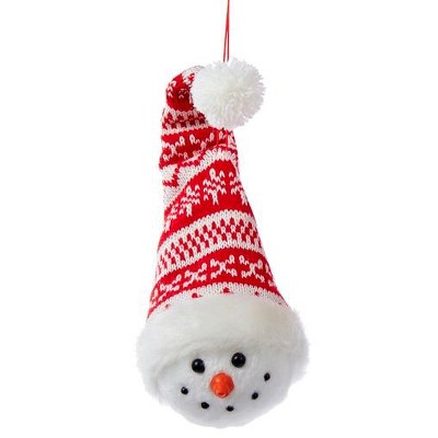 Kurt S. Adler 9" Alpine Chic Nordic Snowman Head Christmas Ornament - Red/White