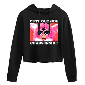 Women's - Furby - Cute Outside Chaos Inside Cropped Graphic Hoodie - 1 of 2