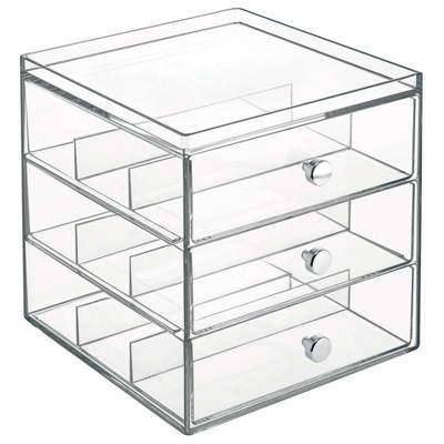Idesign Plastic Slim 3-drawer Desk Organization Set Clear : Target