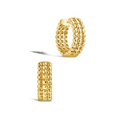 SHINE by Sterling Forever Three Row Bubble Hoop Earrings